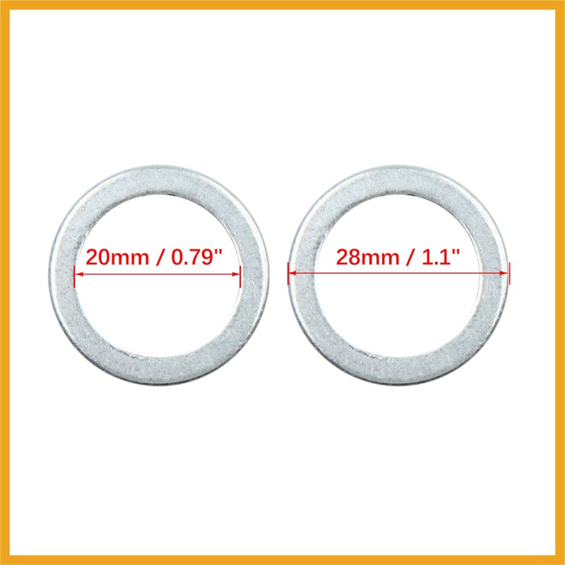 Partuto 10pcs Oil Crush Washers Drain Plug Gaskets 20mm ID.