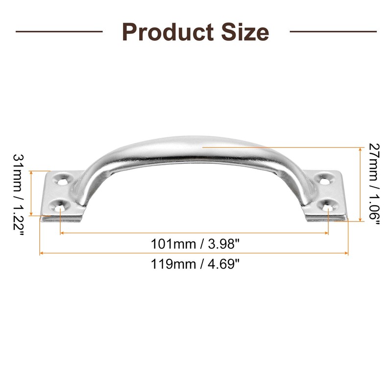 sourcing map Gate Handle Pulls, 2Pcs 5-inch/119mm Long Door Pull
