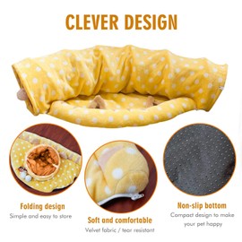 PETCUTE Cat Tunnel Cat Bed Cat Tunnel Rustle Tunnel Foldable Cat Toy Cat Tunnel for Large Cats