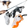 Jalousie Collapsible Dog Flirt Pole with Three Squeaky Toys Plush