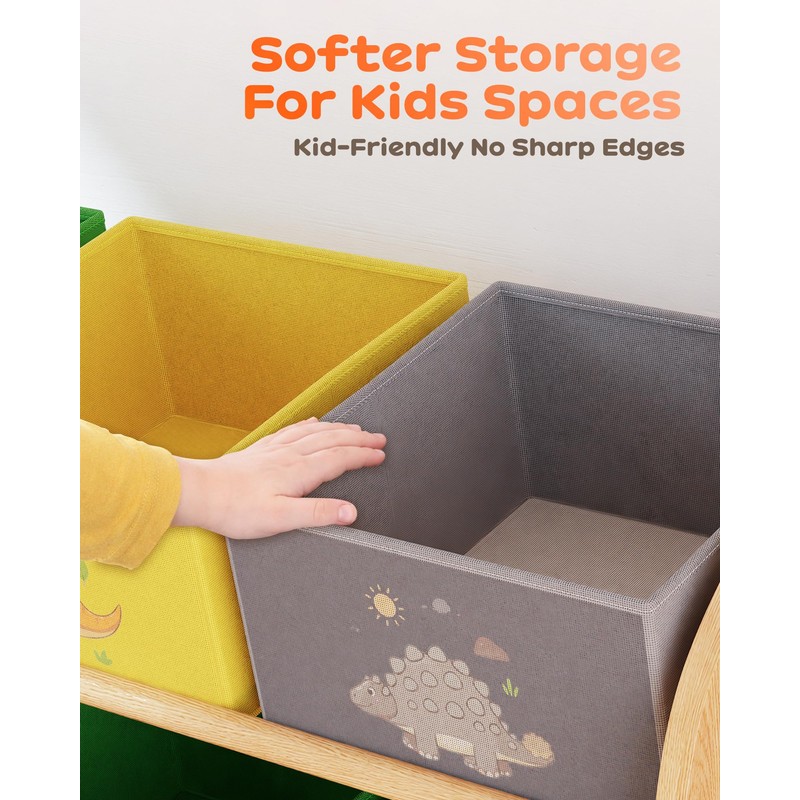 yoopin Toy Storage Organizer with 3 Shelves and 9 Bins,