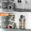 TORACK Garden Tool Organizer Stand with Wheels, Rakes Shovels Yard