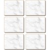 Cinnamon Grey Marble Coasters 6 Pieces Set, Multicolor