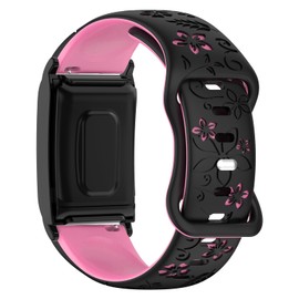 Anpzband Strap Compatible with Whoop Band 5.0/4.0 - Two-tone Engraved Floral Silicone Wristband for Whoops 4.0/5.0 Life MG/Peak/One Fitness Sport Replacement Bracelet Accessories, with Cover