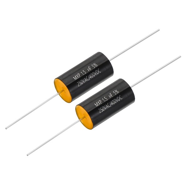 PATIKIL 1.5uF 250AC/400DC V Frequency Divider Capacitor, 2 Pcs Axial