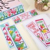 ORIGACH 6 Pcs Cross Stitch Bookmark Kit for Beginner Flamingo