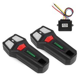 STEGODON Wireless Winch Remote Control Kit 12V Handset Switch Recovery Controller Wireless Winch Receiver with 2pcs Wireless Winch Remote Universal Winch Wireless System for Truck, ATV and SUV