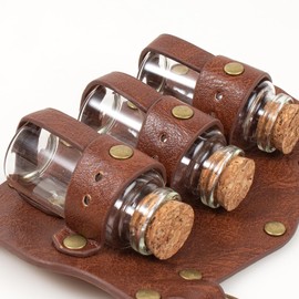 SUMGOGO Cork Potion Bottle Belt Loop Magic Vial Jar Glass Renaissance Hollween Festival Cosplay Costume Decor Accessory Witch Props (Brown)