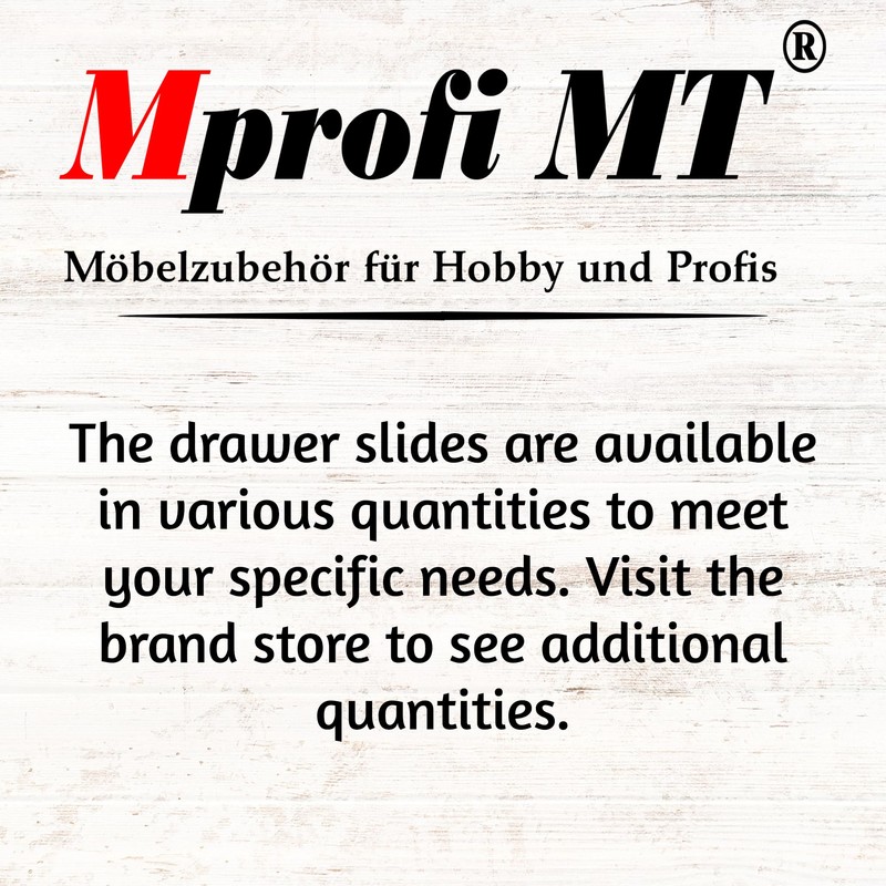 Mprofi MT® 4 Pieces, 2 Pairs | Drawer Runners 182mm