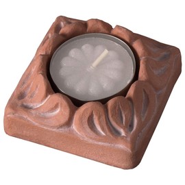 JBK Pottery Ceramic Tea Light Candle Holders (1, Blaze Terracotta)