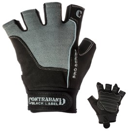 Contraband Black Label 5120 Pro Series Amara Leather Lifting Gloves w/Jar Grip Palm- Durable Light - Medium Padded Amara Leather Gym Gloves - Perfect Classic Lifting Gloves (Pair) (Gray, Small)