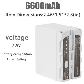 VILTROX NP-F970 Battery 7.4V 6600mAh 48.84Wh, NP F970 Battery for Camcorder for Ring Light and Video Light (1-Pack)