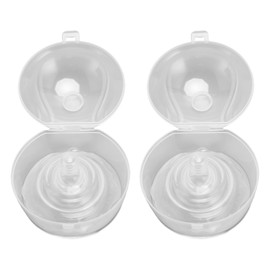 2pcs Nipple Shield Double Layer Protective Petal Shape Silicone Nursing Bust Shield for Flat Nipple White