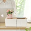 Cable Tidy Box, Larger Cables management box, with Bamboo Lid