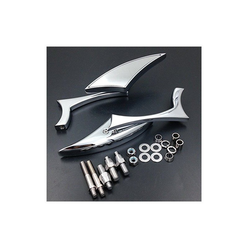 XKH- Motorcycle Chrome Spear Blade Mini Mirrors Compatible with Sportster