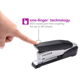 PaperPro - 1115 - inPOWER+ 28 Premium Stapler with Built-in Staple Remover, 28 Sheets, Full-Strip, Black/Silver