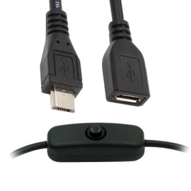 CY Cable Micro USB2.0 Cable with On/Off Switch Micro 5 Pin Male to Female for DC 5V Desk Lamp Fan Camera