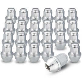 EVIL ENERGY 24 PCS M14x1.5 Lug Nuts Set, Closed End Bulge Acorn Wheel Lug Nuts, Cold-Forged Carbon Steel Wheel Nut for OEM Wheels, Silver