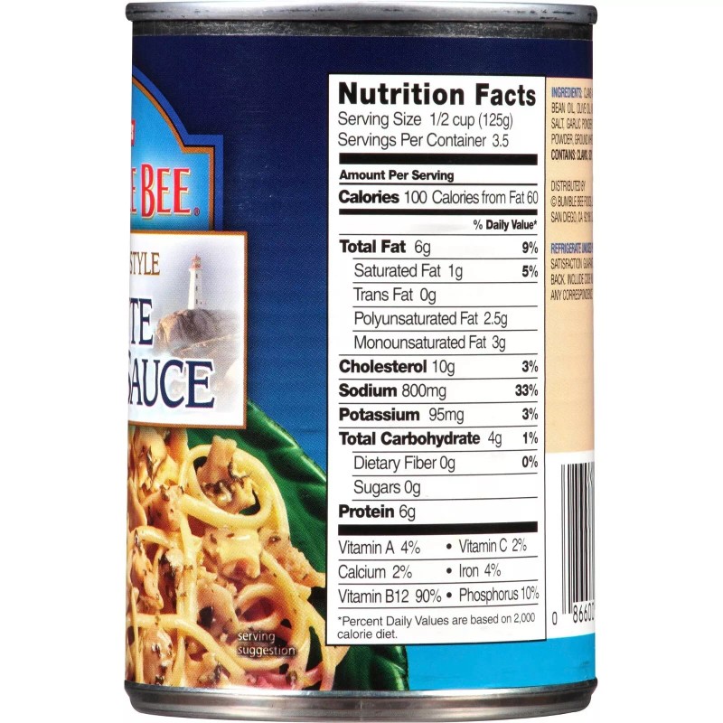 SNOW'S BUMBLE BEE Italian Style White Clam Sauce 15 oz