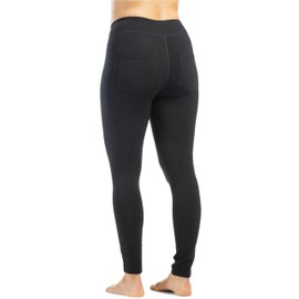 Fishers Finery Women's Ecofabric Ankle Length Legging with Back Pockets; Athletic Yoga Pants Mid-Rise; Casual Ladies Lounge Clothing (Black, S)