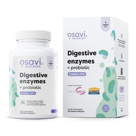Osavi Digestive Enzymes + Probiotic, 120 Vegan Capsules, DigeZyme and LactoSpore, Complex with 7 Enzymes Including Papain and Bromelain, Clinically Tested Ingredients, Clean Label, No Additives, Vegan