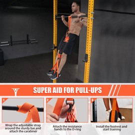 Klimmzugband,Resistance bands klimmzüge, 8-Stufen Widerstand, 75-300Lbs,4 Klimmzugbänder & 2 Stabilen Fußstützpedalen, Schlingentrainer für zuhause, Pull up Band für Anfänger & Fortgeschrittene