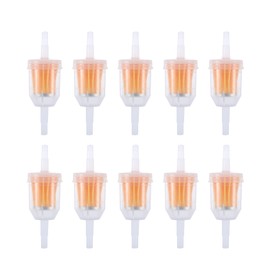 X AUTOHAUX 10 Pcs Universal Clear Yellow Gas Fuel Filters Small Engine Fuel Filter for Motorcycle