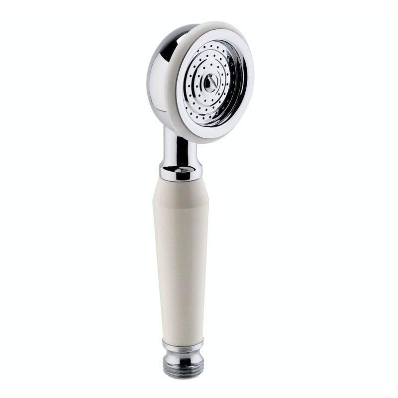 Taps2Traps® Victorian Style Traditional Shower Handset White & Chrome Bathroom