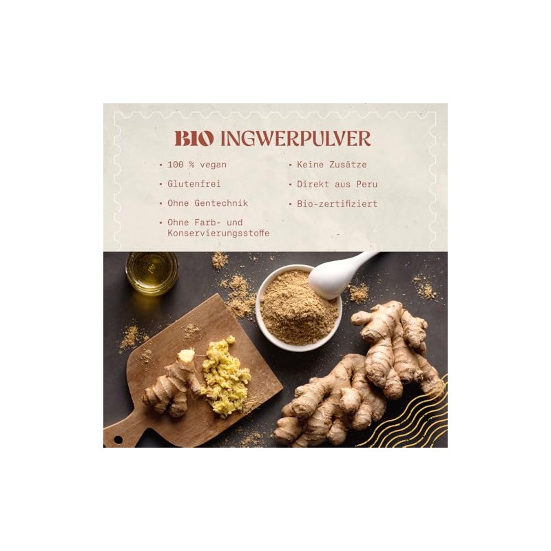 NaturaleBio Ginger Powder Organic 400 g Ginger Shot Powder, 100%