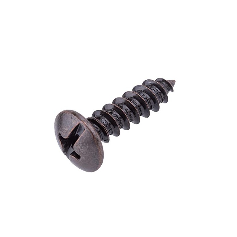 #8 x 5/8" Antique Brass Round Head Phillips Wood Screws