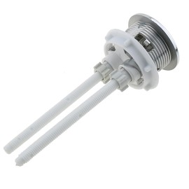 Toilet Tank Button E-outstanding 38mm ABS Plastic Dual Flush Round Head Toilet Push Button with 2 Rods Electroplating Water Tank Valve Bathroom Toilet Water Switch