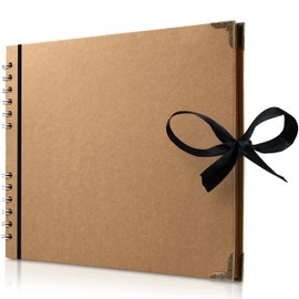 Bstorify Large Photo Album Scrapbook 50 Pages 28 x 22 cm Brown Thick Kraft Paper Ideal for Your Scrapbooking Art and Craft Projects