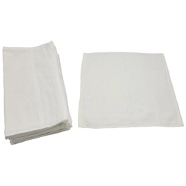 Pack of 10 Wash Cloths 100% Cotton 30 x 30 cm Set Plain Pack of 10 Terry Towels (White)