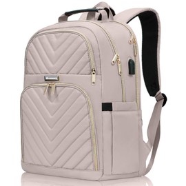 Kuosdaz Backpack for Women, School Backpacks for Teen Girls, Stylish Cute Laptop Backpack, Teacher Student College Bookbags with USB Charging Port, DarkPink