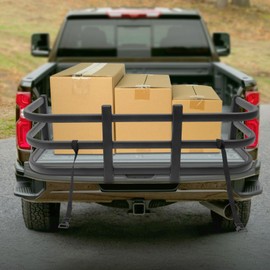 WUPYI Black Aluminum Truck Bed Extender,55.1"-68.1" Length Adjustable Retractable Tailgate Extender,Fits for Universal Truck