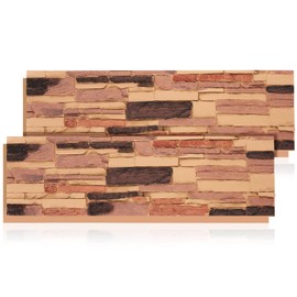 Maasechs 2 Pack Faux Stone Panels Interior 45.6''l x 11.8''h x 0.98''d Faux Siding Panels Exterior Artificial 3D Veneer for Wall Decor Outdoor Home Improvement Projects (PU,Dark Brown)