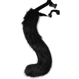 URFUN Adult Plush Tail and Ears Set Faux Fur Cat Fox Costume Dress Up Party Costume Black