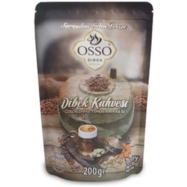 Turkish Dibek Coffee ,Dibek Kahvesi ,Ottoman Style Turkish Dibek Handmade Grounded Coffee ,Eight Flavors Together ,By Osso 7.1 oz (200 gr) Fresh Roasted, Non-GMO Halal قهوة تركية