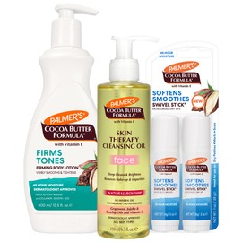 Nina Pool’s Top Palmer’s Picks (Set of 3): Skin Firming Cocoa Butter Body Lotion (13.5 oz), Skin Therapy Cleansing Facial Oil (6.5 fl. oz) & Moisturizing Swivel Lip Balm Stick (2 x 0.5 oz)