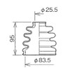 Spease BAC-TG03R Drive Shaft Boots Height 95mm, Large Diameter 83.5mm,
