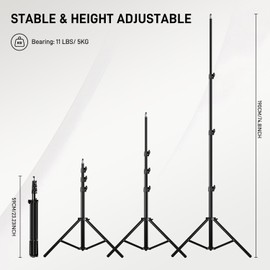 GVM Photography Light Stand 75"/190cm, Portable Aluminum Photo Video Tripod Stand with 1/4" Screw for Softbox, Photo Studio Panel Video Light, Photographic Equipments