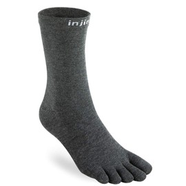 Injinji Performance Liner Lightweight Crew CoolMax Toe Socks Black, black