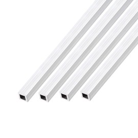 METALLIXITY Square Aluminum Tube (6mm x 6mm x 1mm x 300mm) 6Pcs, 6063 Aluminum Tubing - for Home Furnishing, Machinery