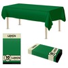 LEMON + Co. Green Rectangle Table Cover Disposable Plastic Tablecloth
