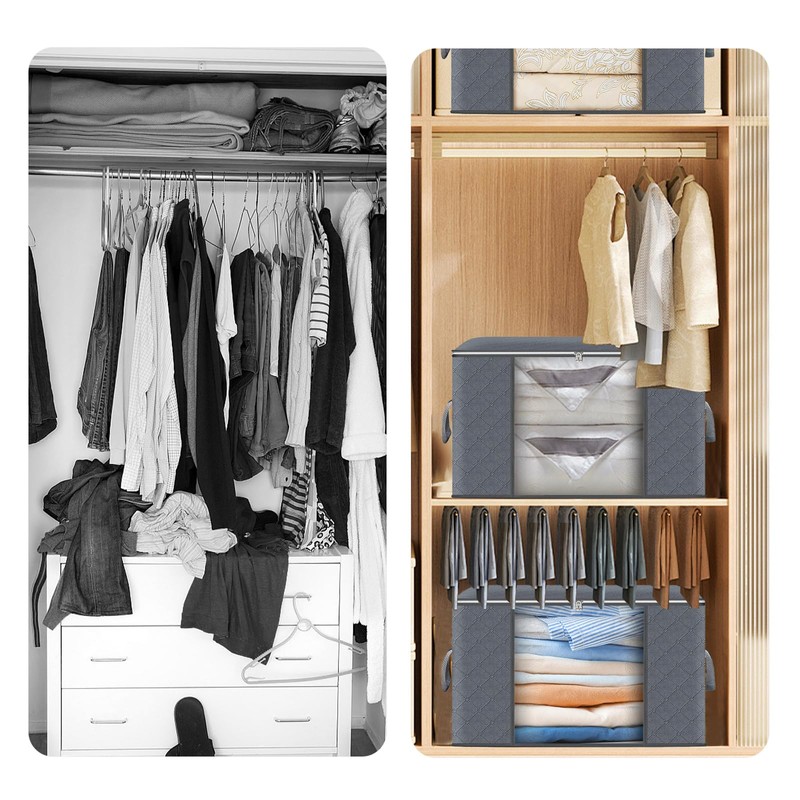 ASelected 3 PCS Storage Bag Storage Boxes 60 L Foldable