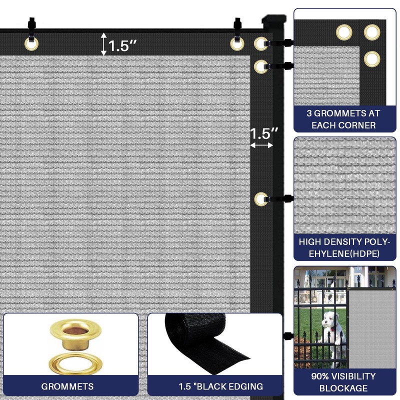 Windscreen4less Privacy Screen Fence 6' x 30' Heavy Duty Mesh