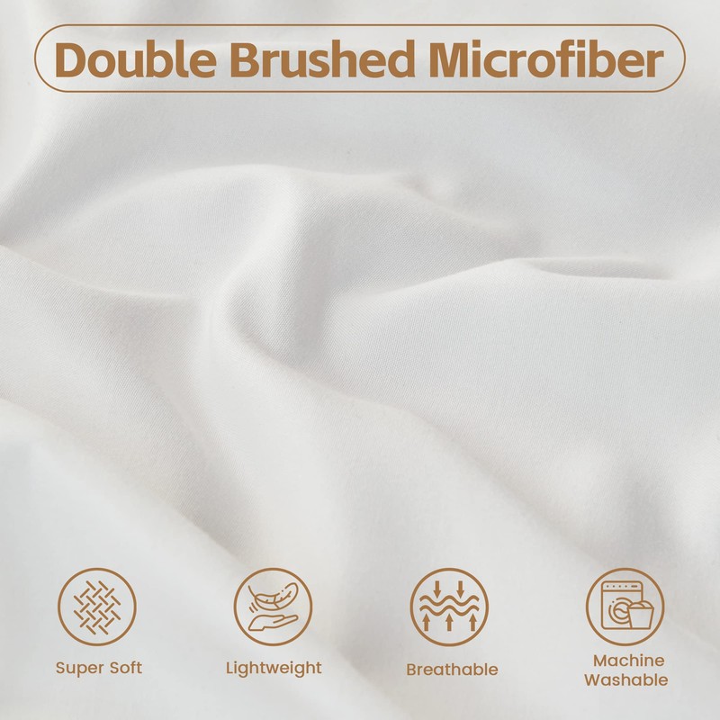 LINENOVA King Single Fitted Sheet Set – 2-Piece Ultra Soft