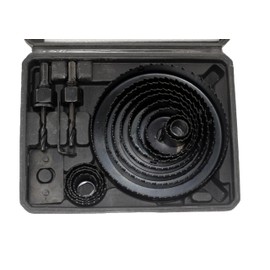 17PC Hole Saw Kit with 3/4"-5" (19-127mm) Metal Circle Cutter, Drill Bits, Mandrels, Installation Plate, and Hex Key in Case for Wood, PVC, and Drywall