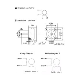 Iverntech 42 Nema 17 Stepper Motor 23mm Body for Titan Extruder 3D Printer 1.8 Stepper Angle 1.5A 2 Phase 4-Lead with 1M Cable