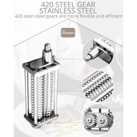 HOMGEN Professional Meat Tenderizer for KitchenAid Stand Mixer Stainless Steel Durable Gears Meat Tenderizer Attachment for All Models KitchenAid with Sturdy Cover for Beef Pork etc (Black)